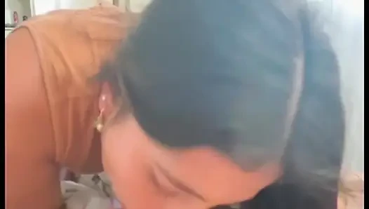Deep blowjob, rich woman eating a cock