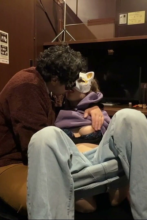 Ntr at an Internet Café - Her Husband Is Nearby While She Gets an Anal Creampie