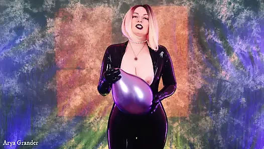 Air balloon fetish video rubber POV