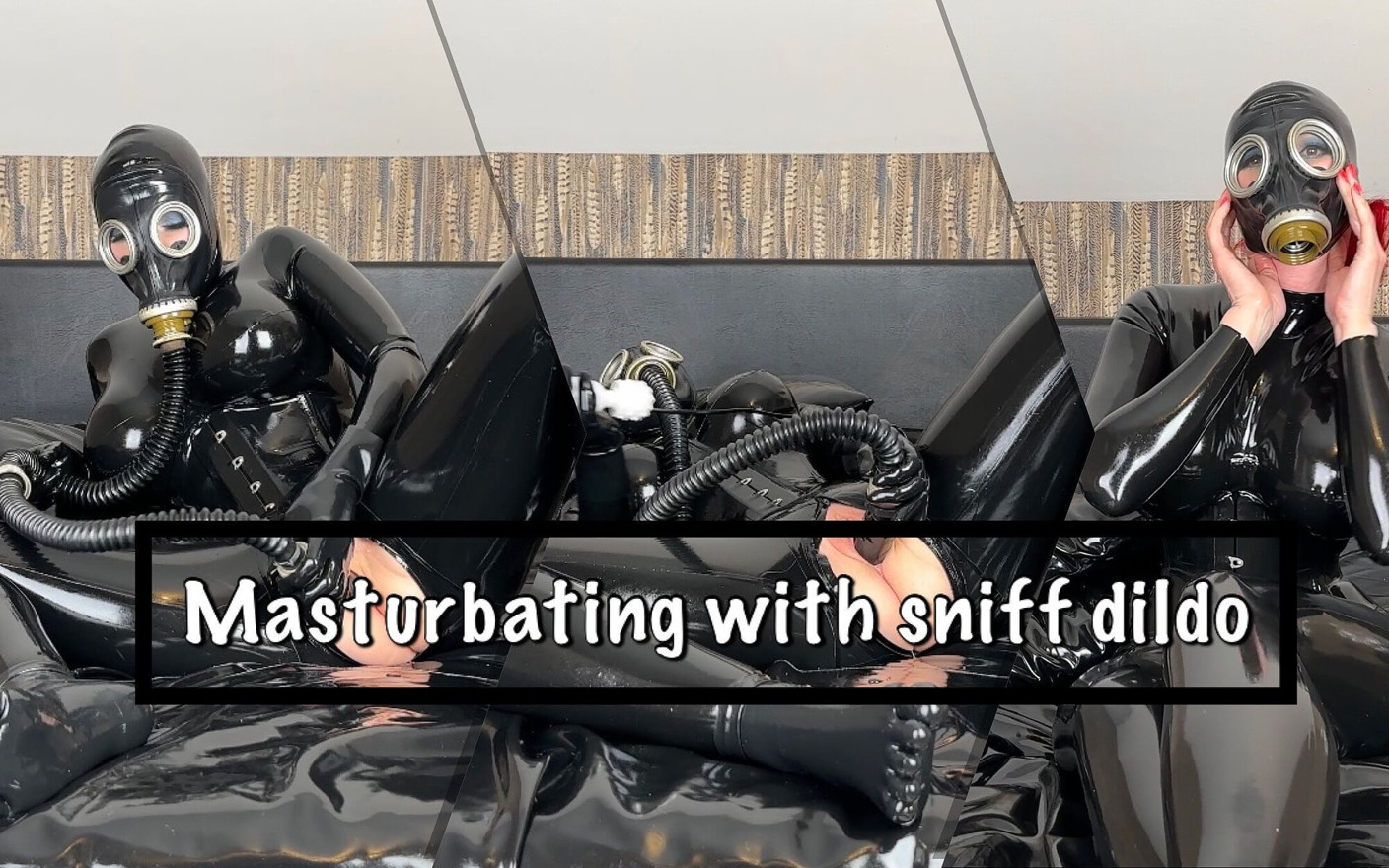 Masturbating with Sniff Dildo