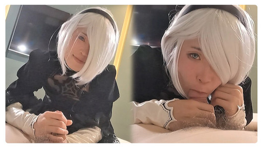 Nier automata 2b cosplay, pompino del cosplay hentai e scopata parte 7