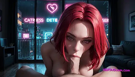 Темноволосую соблазнительницу 3D жестко взял большой член