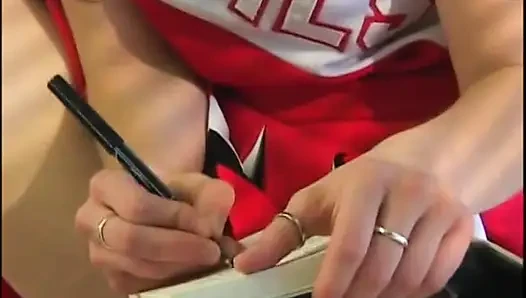Hot cheerleader sucking dick in kitchen