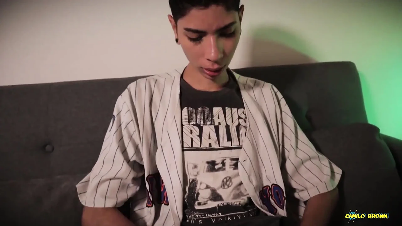 Skinny Twink Magic C Jerking His Big Cock After College and Eating His Own Cum