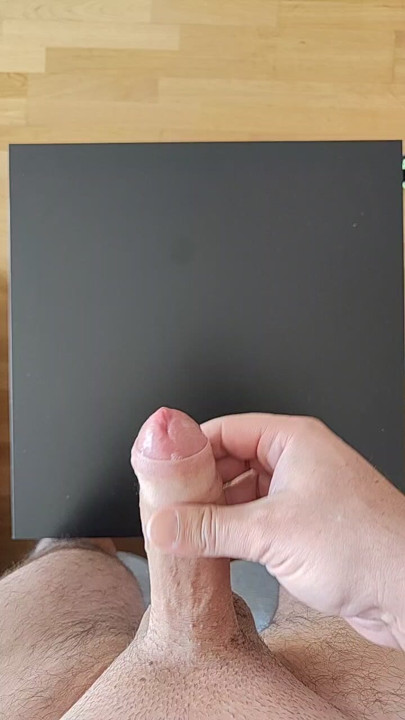 Standing jerking orgasm