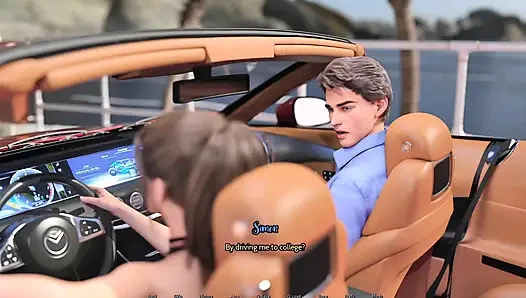 Heißes mädchen von einem typen in ihrem eigenen auto gefickt