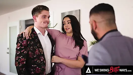We swing both way - seks biseksual biseksual dan berbagi sperma di seks threesome hot