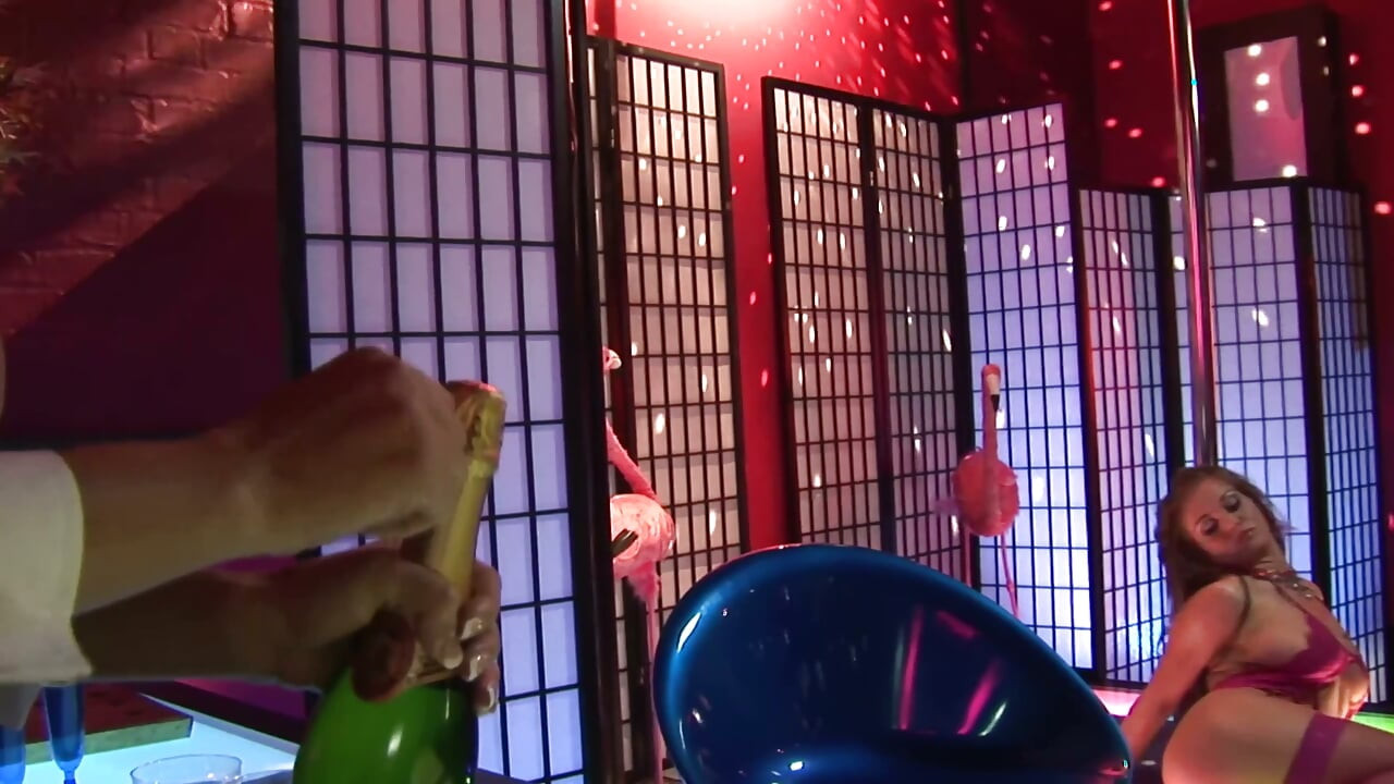 Busty Pole Dancers in Fishnets Get Anal Fucked on the Strip Club Stage