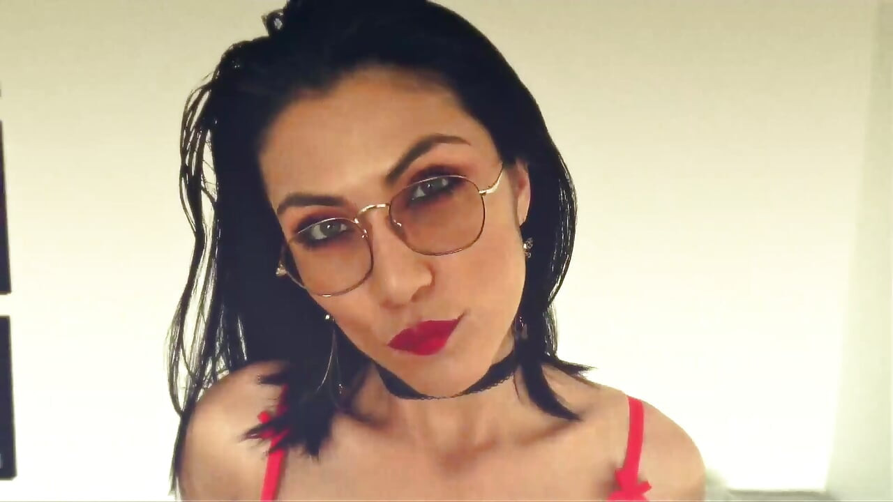 Latina with a Sensual Body Posing in Her Latex Skirt