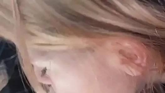 Pretty teen gives a hot POV blowjob in the car!