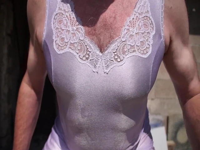 purple nylon slip