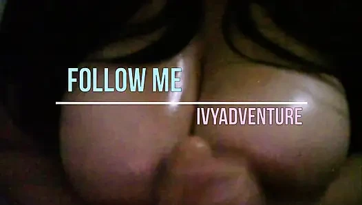 Chubby Hotwife with huge tits watching hentai while playing with a Big cock dildo #10