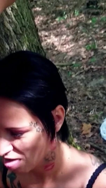 Key moment from "German College Girl caught Couple at Public Fuck and Join in 3Some"