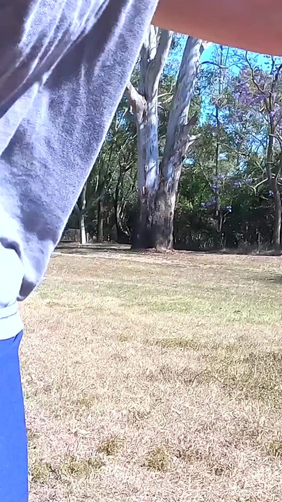 Iconic moment from "Out for a long walk with my cock flopping around out of my shorts"