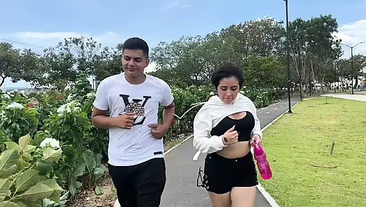 I'm Going to Jog with My Stepsister to Distract Us and Convince Her to Go Home Taking of the Fact That We're Alone to Fuck