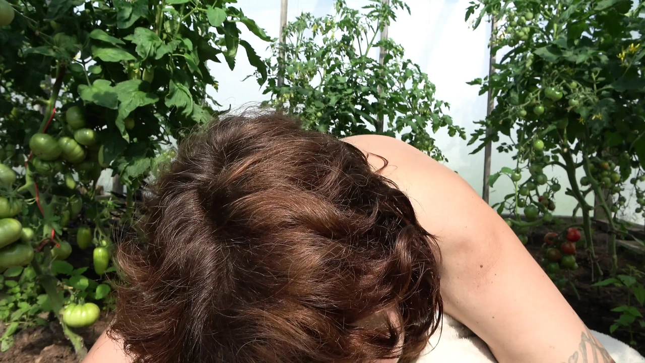 乡村熟女自慰让西红柿脸红