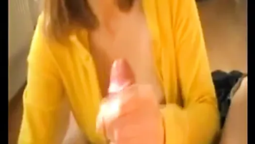 Hot GF surprises BF with blowjob and facial!