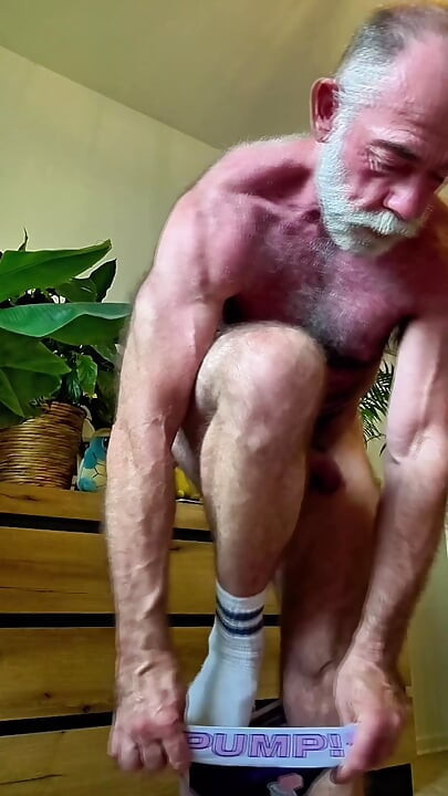 Hairy Bear Tries on Jockstrap