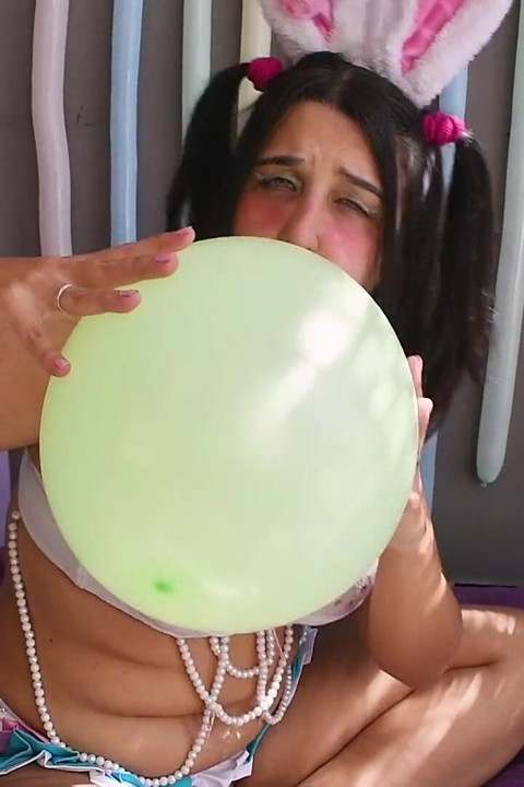 Bunny Rides Stuff and Pop Big 36inch Balloon - Bunny Looner