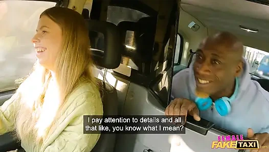 Female Fake Taxi - Scottish blonde Samantha Joiner rides UK DJ's big black cock