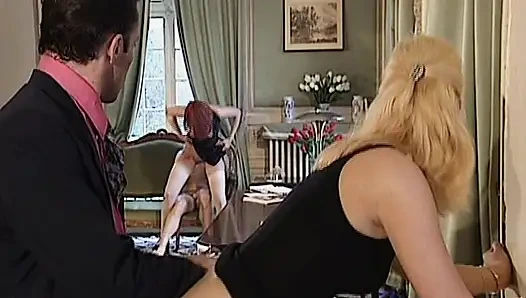 Top-class German babes riding dicks in hot anal group action