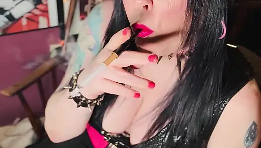A Smoking Goth Tina Snua Smoking A Cork Cigarette With A Holder