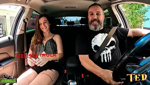 Hot Naked Woman in the Passenger Seat in Traffic - Melissa Imola
