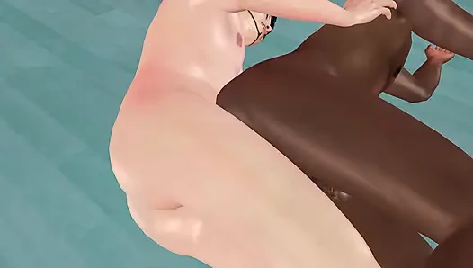 Animated 3D Gay Porn - White Man Fucking Black Man Ass in Spoon Position on Desk
