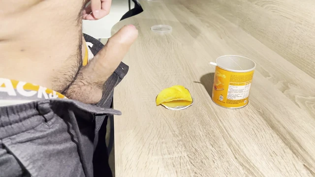 Boy cums on Pringles