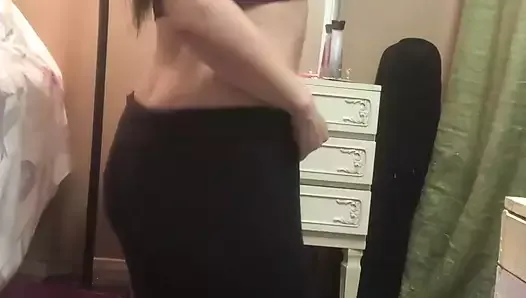 Horny Wet MILF Rips Yoga Pants To Please Soaking Wet Hairy Pussy 100% Real