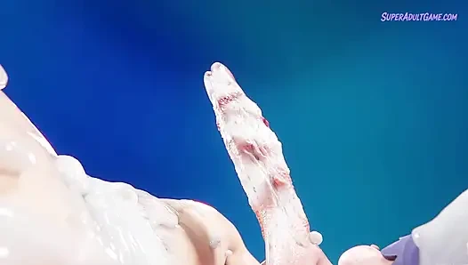 Ее подругу взхлохнул массивный член в теме Fortnite - 3D фута-анимация