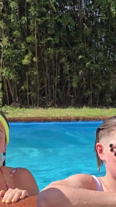 Stunning moment from "Two degenerates fuck in the pool while the neighbors see everything. ARGENTINE LESBIAN"