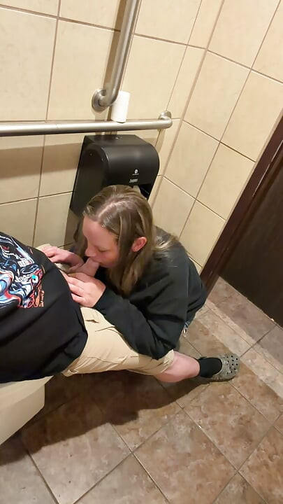 Wife Almost Caught Sneaking in to Restroom to Get Fucked