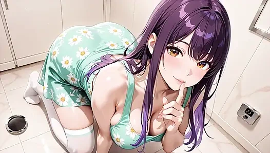 Purple Haired Bombshell Riding to Ahegao Collapse – Bed Soaked After