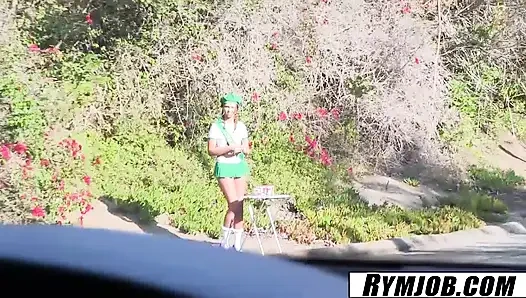 RYMJOB - Liza Rowe Rimming His Ass Poolside