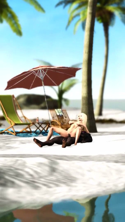 A super sexy horny blonde gets fucked by BBC in the desert island | Clip 3