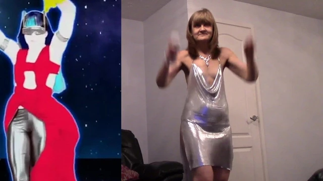 WII DANCE SILVER DRESS