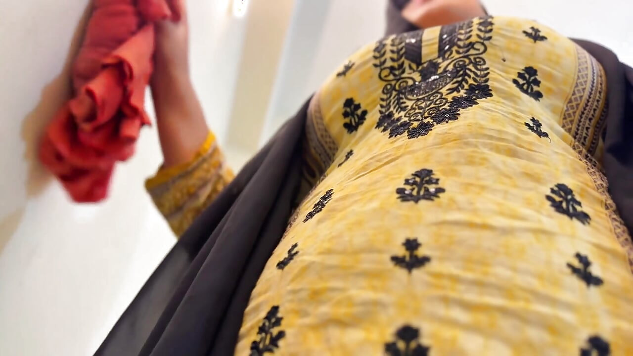 My Beautiful Big Ass & Big Tits Hot Roommate Without Pant Wearing Hijab Kamiz Panty & Clean Our Room