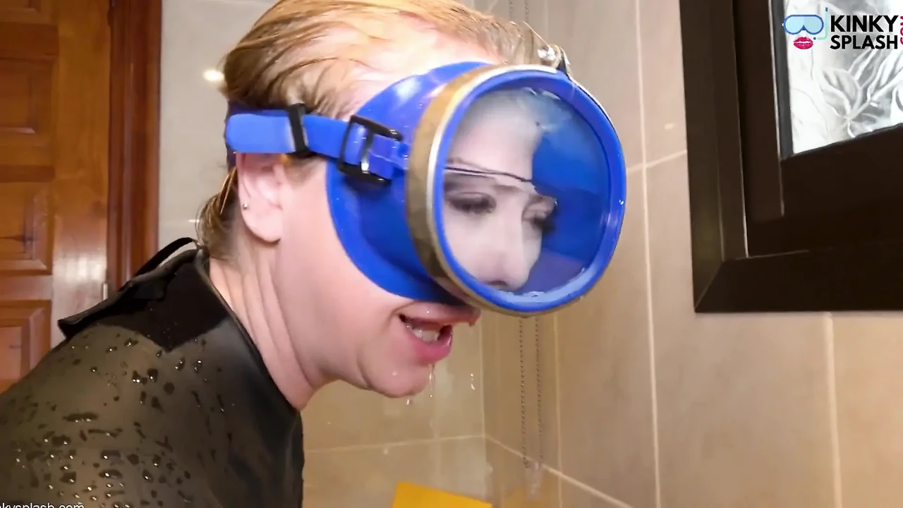 Flooded Mask Dishwashing in Wetsuit & Heels - Wet Mess Fun