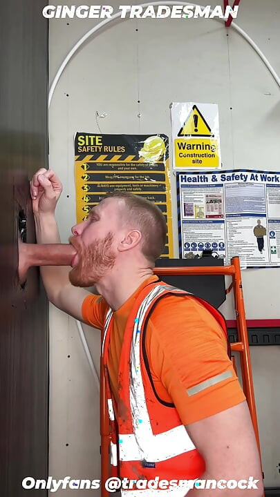 Hung Group Gloryhole Creampie, Ginger Tradesman Takes 3 XXL and loads  Cocks.