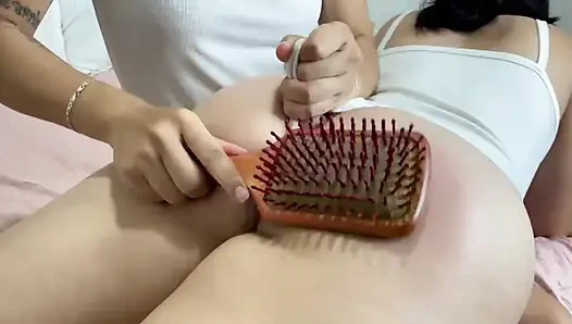 I didn't obey and my older stepsister left my buttocks red with wood. (Real screams)