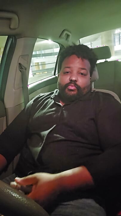 Black Daddy Cums in Public Parking Lot