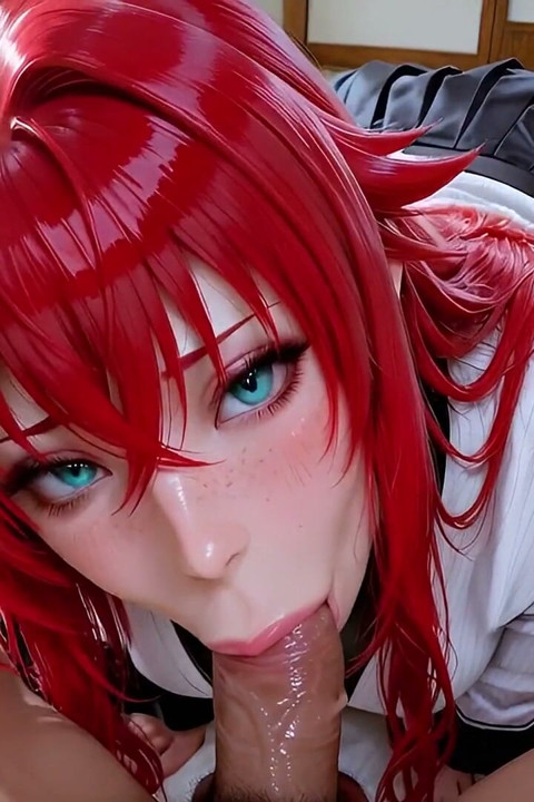 Rias Gremory in Stockings and Kimono to the Cream in the Ai Version of Dxd