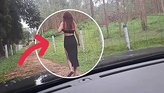 Flash dick ke seorang gadis di dalam mobil!