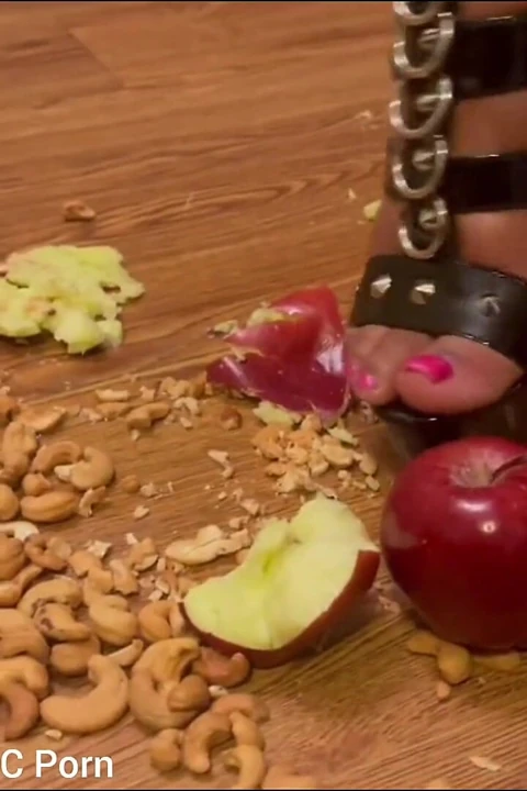 Pissing Squashing Fruits with My High Heels