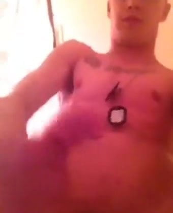 CUTE SOLDIER JERKS OFF IN THE SHOWER