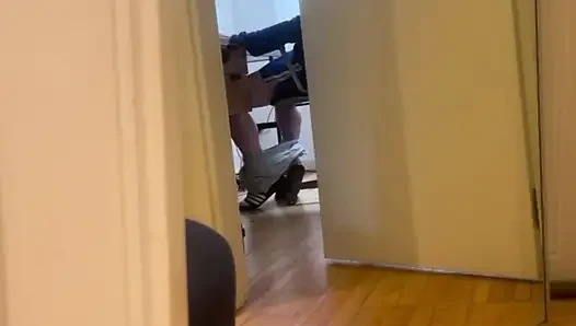Caught My Straight Flatmate Jerking off to Porn