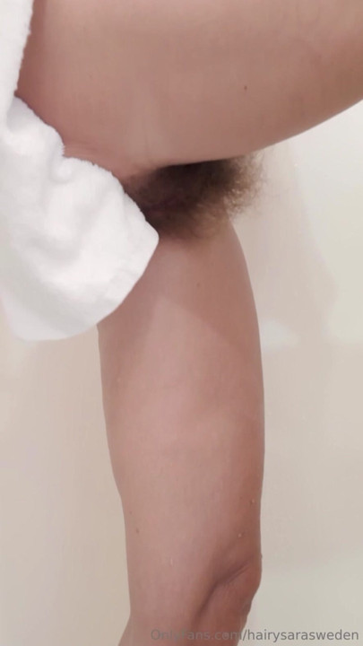 Mature super hairy MILF after shower