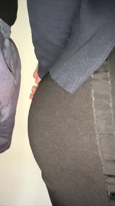 Big-bootied Girl Gropes a Stranger's Penis