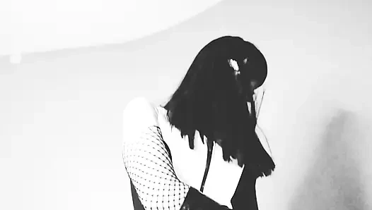 Solo-herrin BDSM strapon bbc latex-milf schwarz-weiß